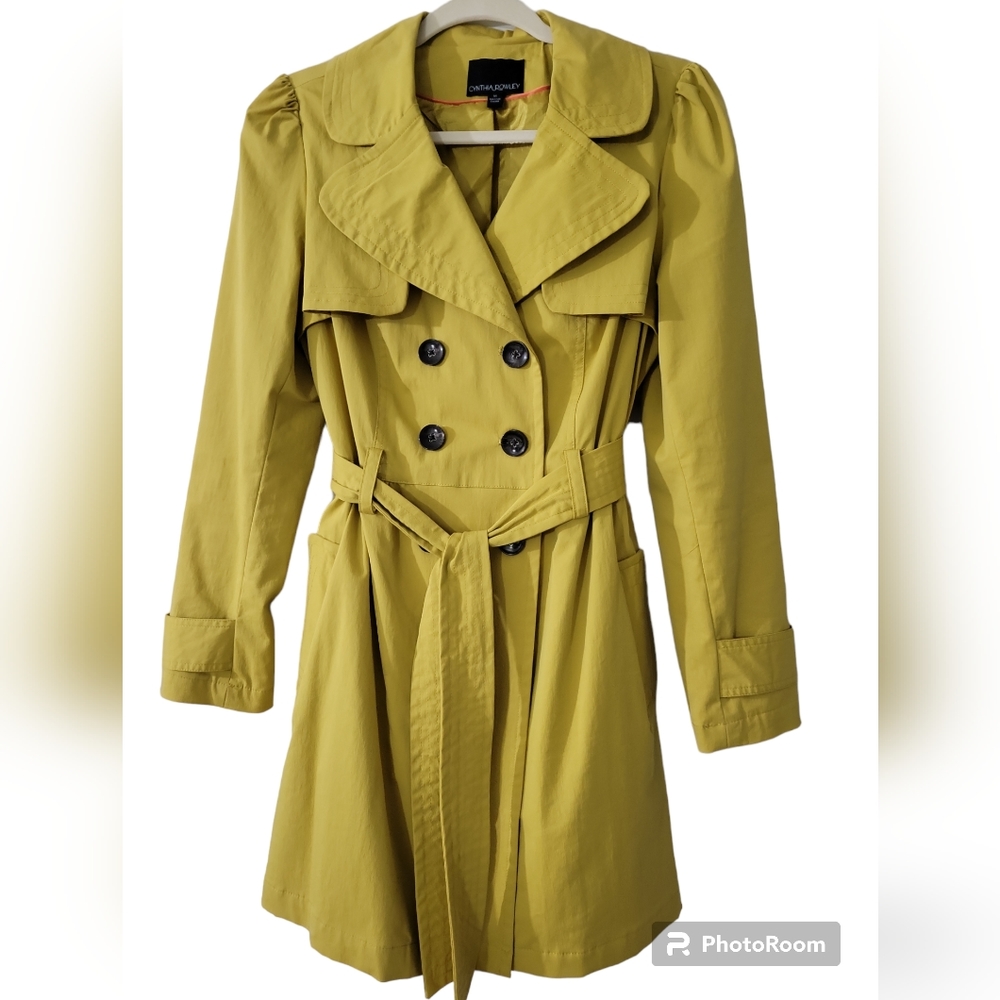 Cynthia Rowley Medium Mustard Color Rain Pea Coat